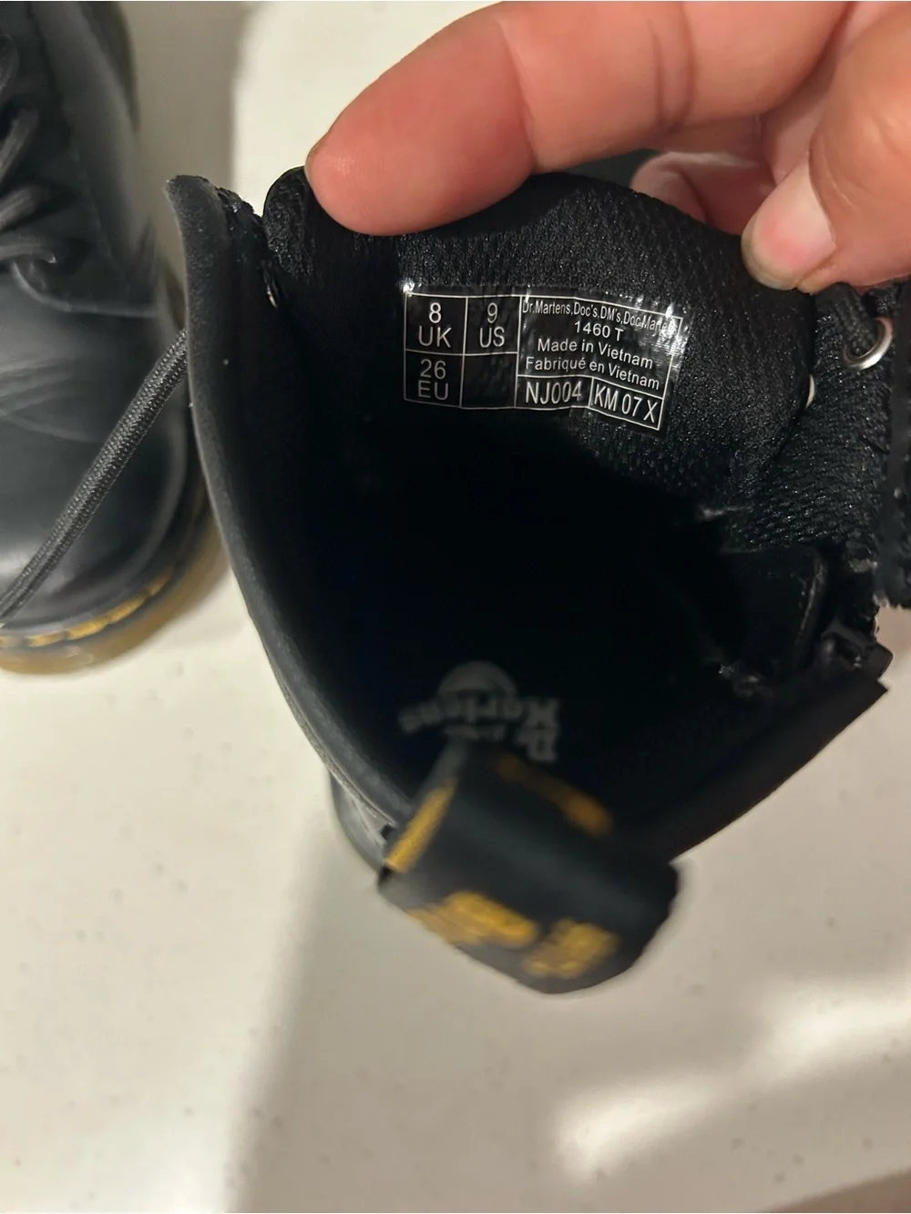 Dr. Martens 1460 T Black Leather Toddler Lace Up Boots Side Zip Size US 9 / UK 8